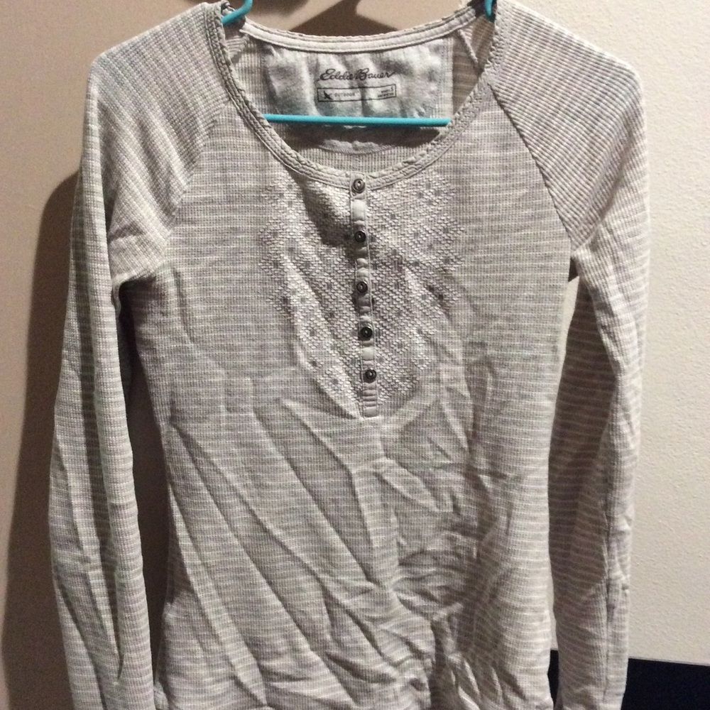 Eddie Bauer thermal shirt size S Small gray